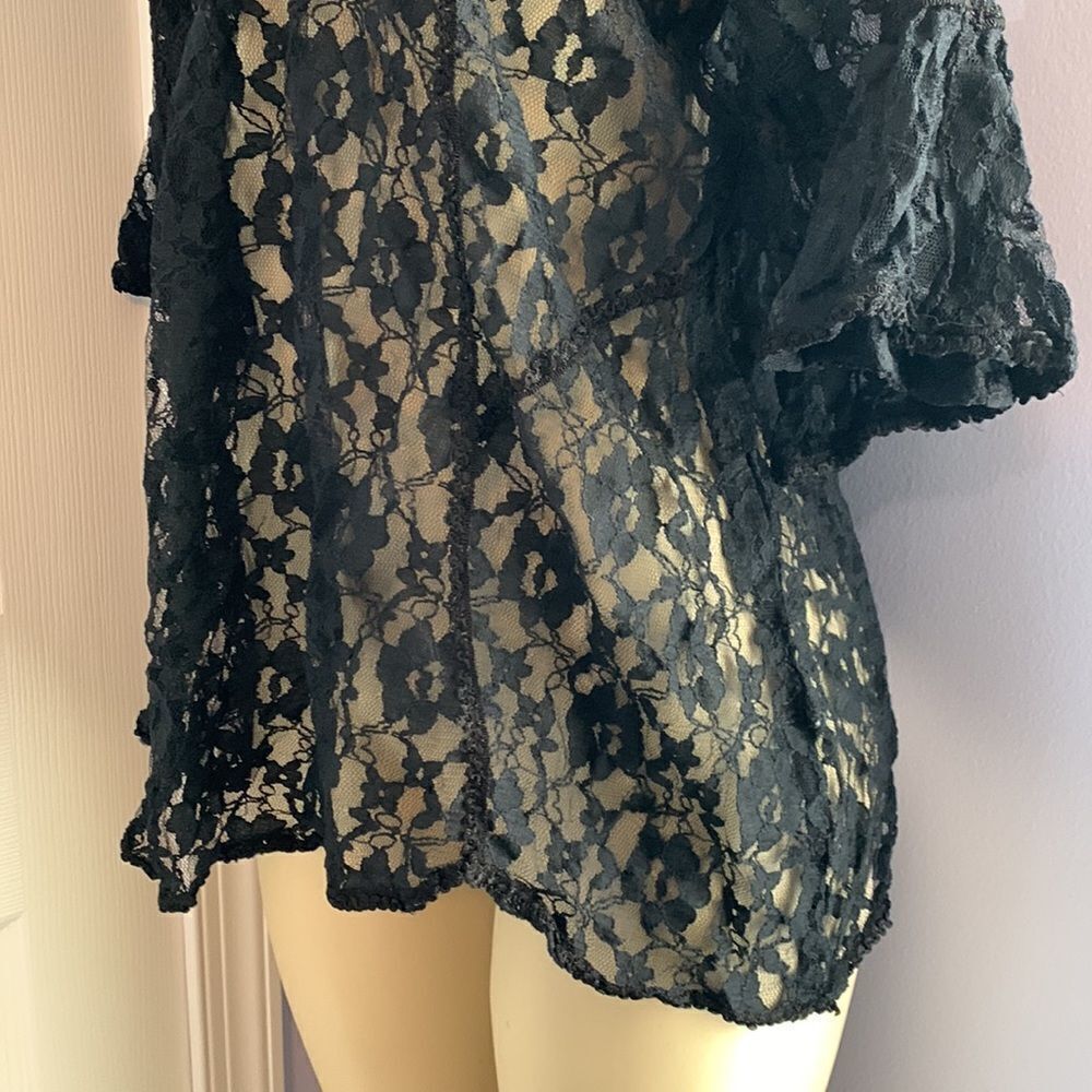 Designer Lace Swimwear Cover Up Tunic Top one size black - Picture 6 of 9